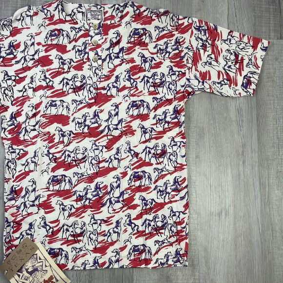 Custom Horse Shirt All Over Print AOP Size Small Single Stitch Native Western N - Picture 3 of 9